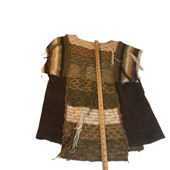 Answers By Riddles Sweater Large Vintage 70s Shaggy Chunky Knit  Boho Baja Hippy - Picture 5 of 8